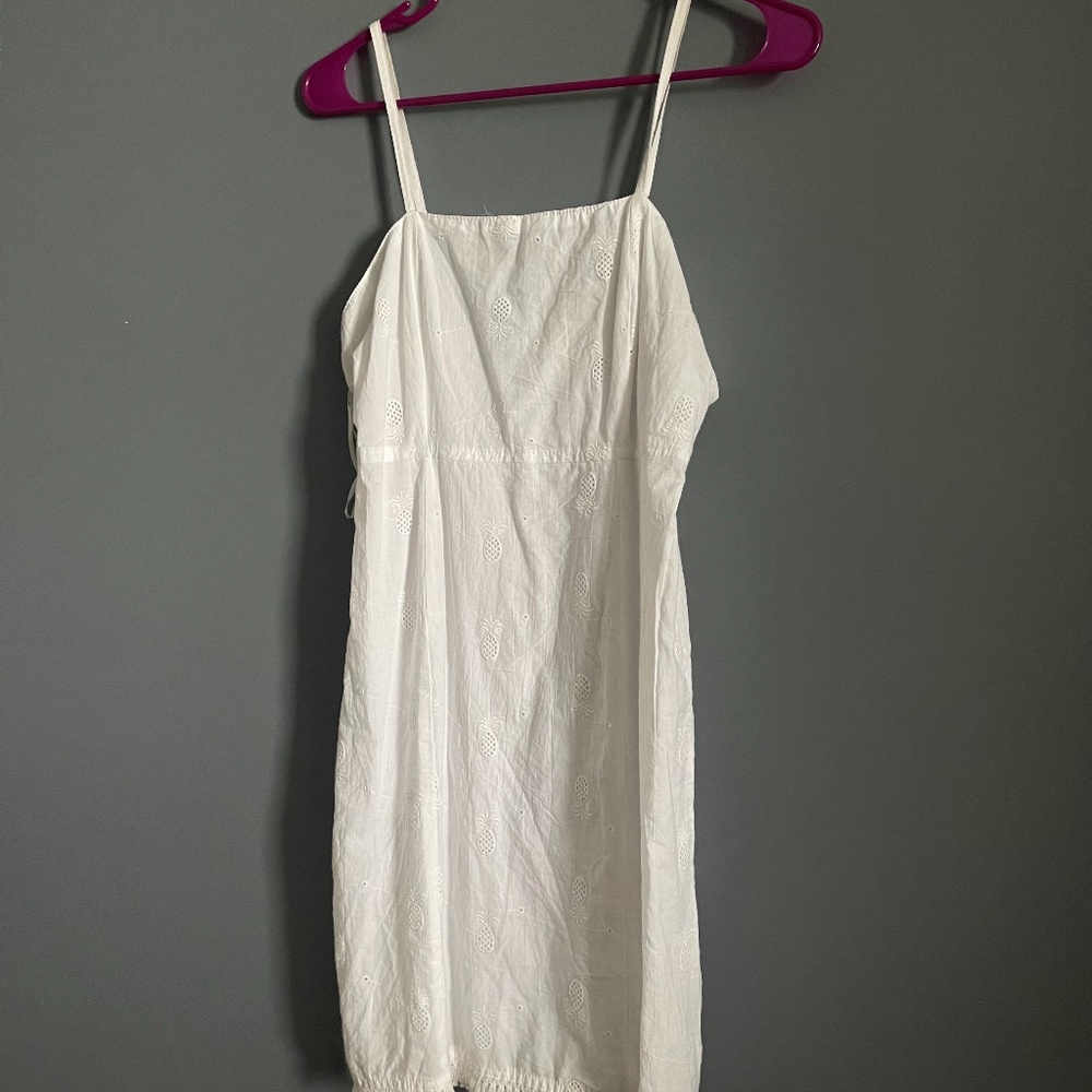 White Pineapple Summer Mini Dress